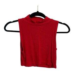 Red Cotton On Turtleneck Crop Top